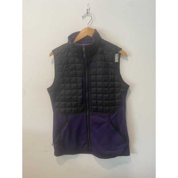 Rare Womens Patagonia Purple Hybrid Goose Down Polartec Zip Vest Large - Picture 1 of 5